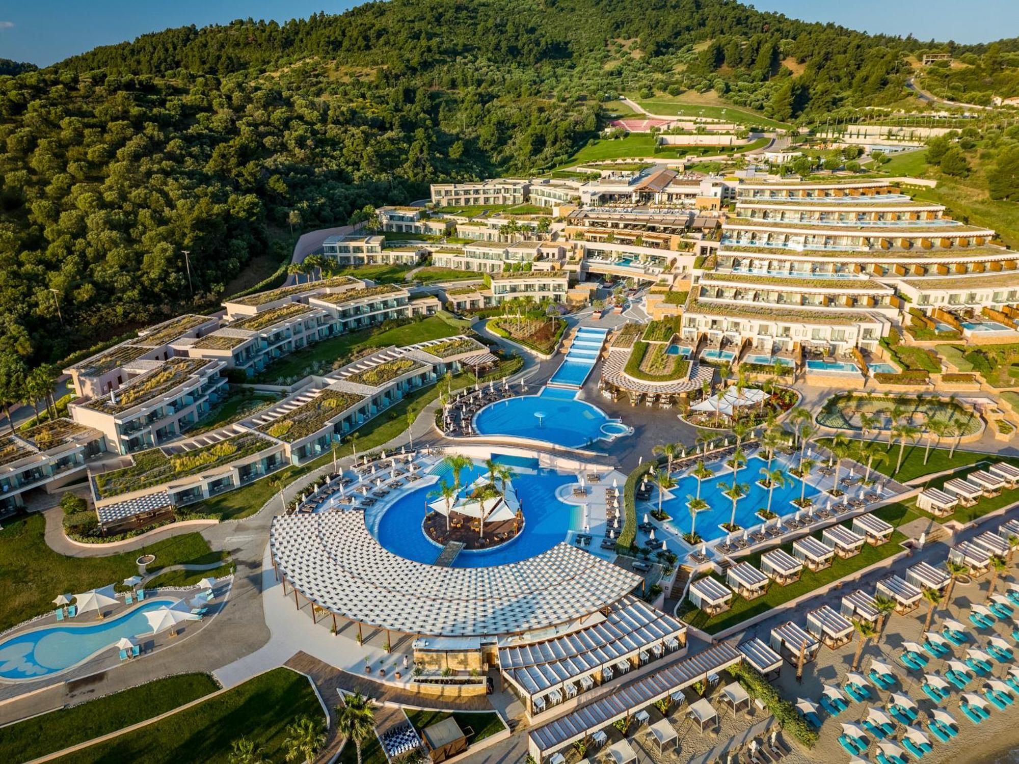 Miraggio Thermal Spa Resort Paliouri Exterior foto Aerial view of the resort